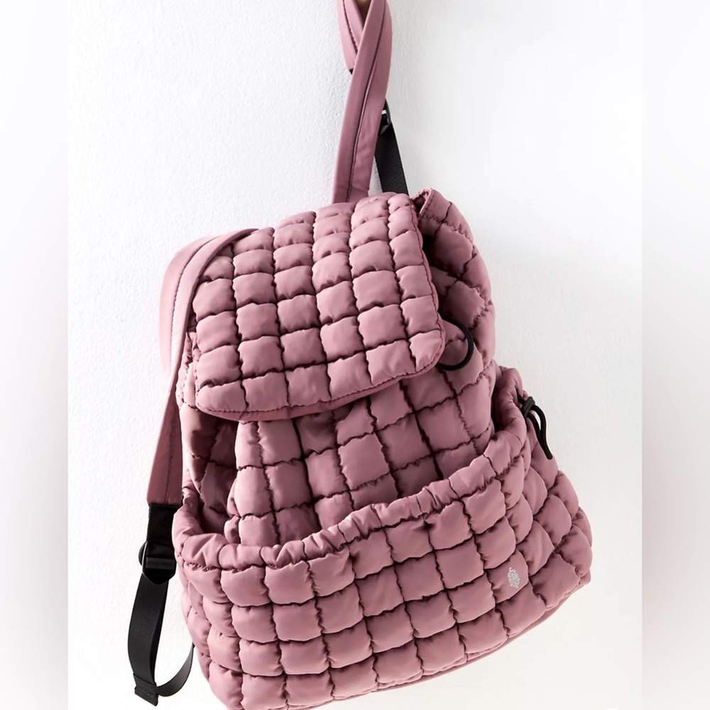Free People Quilted Pink Backpack